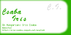 csaba iris business card